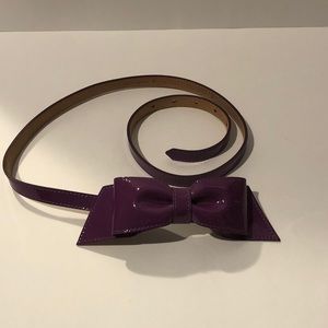 Kate Spade purple patent leather bow belt